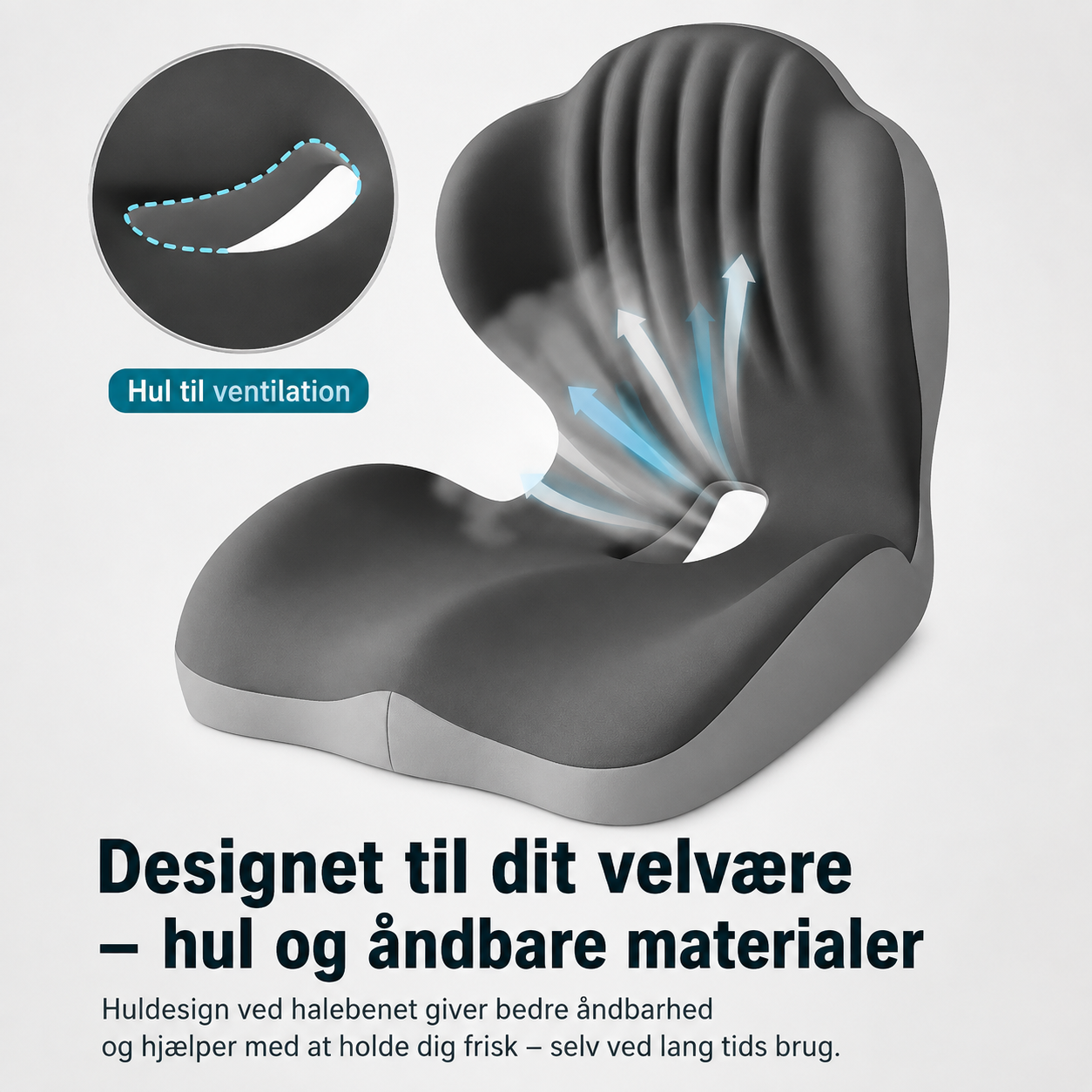 LuminaSilk™ KomfortSidde Haleben Relief Sædehynde