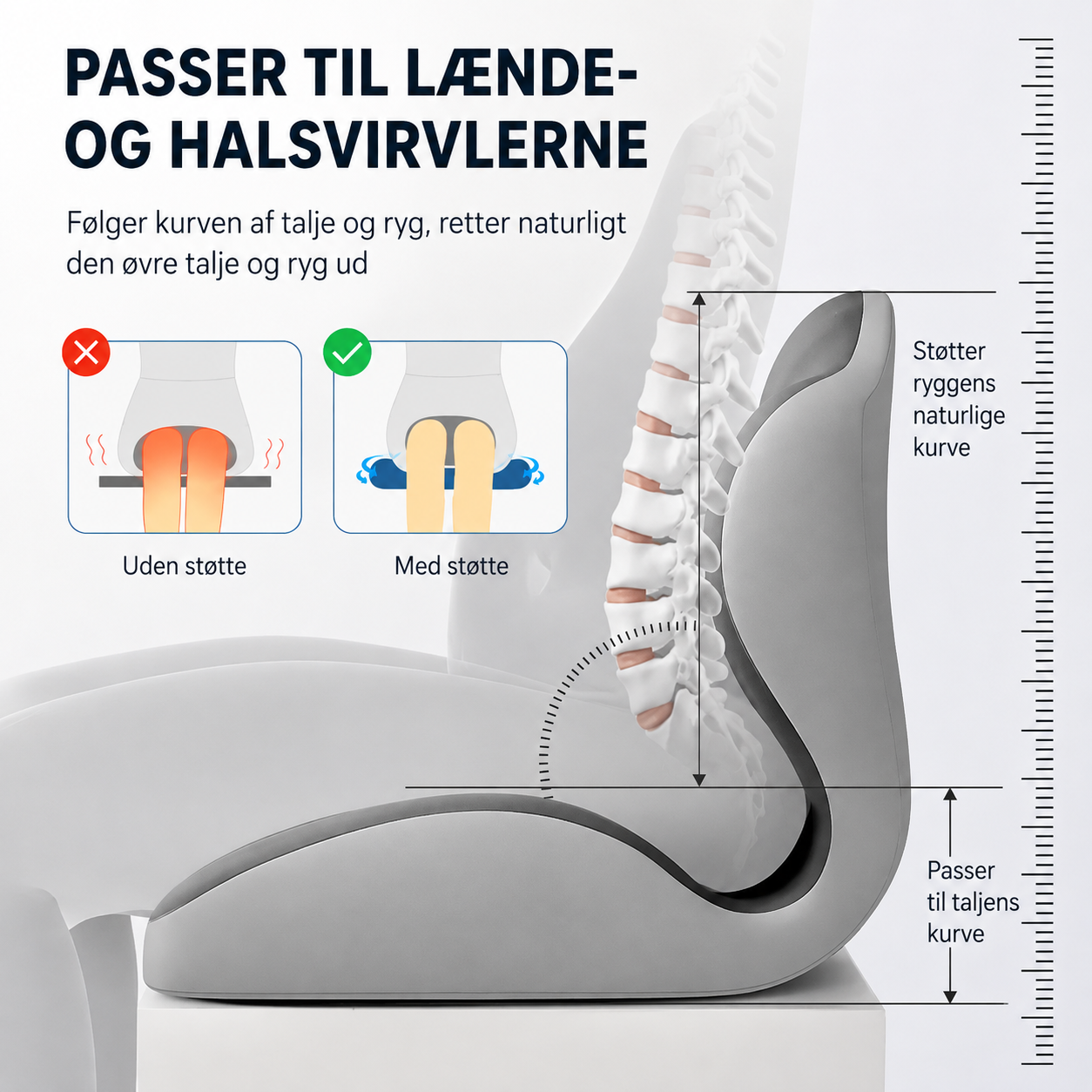 LuminaSilk™ KomfortSidde Haleben Relief Sædehynde