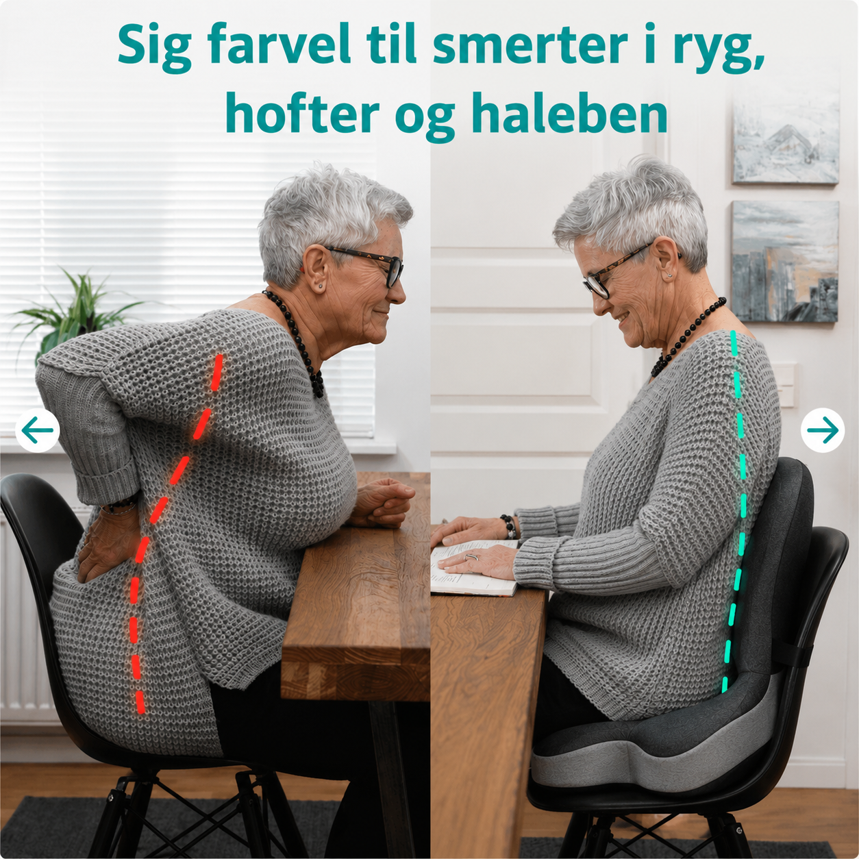 LuminaSilk™ KomfortSidde Haleben Relief Sædehynde