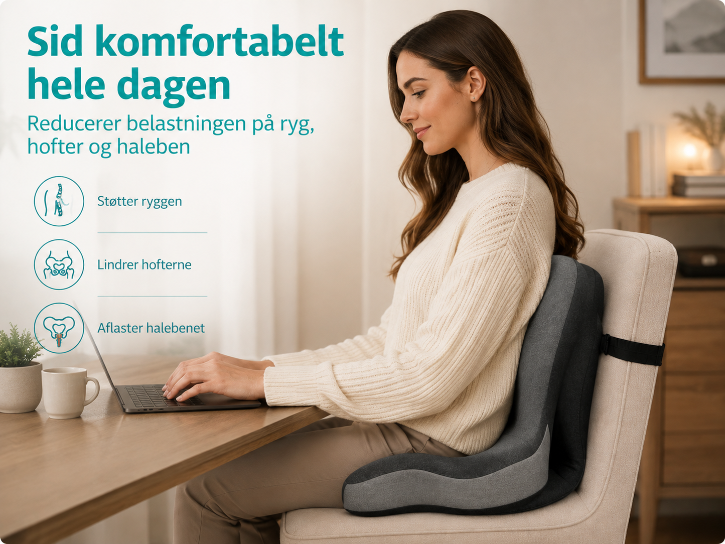 LuminaSilk™ KomfortSidde Haleben Relief Sædehynde