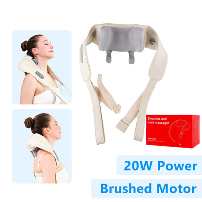 LuminaSilk™ DeepRelax™ – Trådløs Nakke- & Skuldermassager 26W