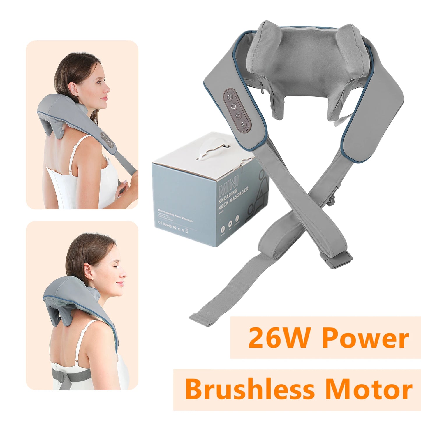 LuminaSilk™ DeepRelax™ – Trådløs Nakke- & Skuldermassager 26W