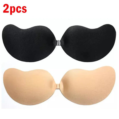 Sexy Women Invisible Push Up Bra Self-Adhesive Silicone Bust Front Closure Sticky Bra Skin Backless Strapless Bra