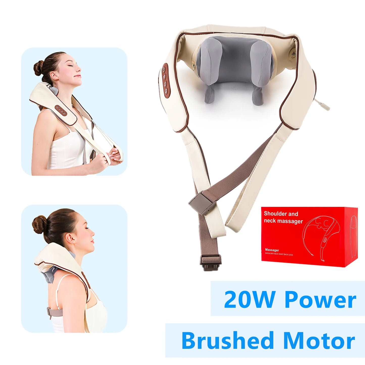 LuminaSilk™ DeepRelax™ – Trådløs Nakke- & Skuldermassager 26W