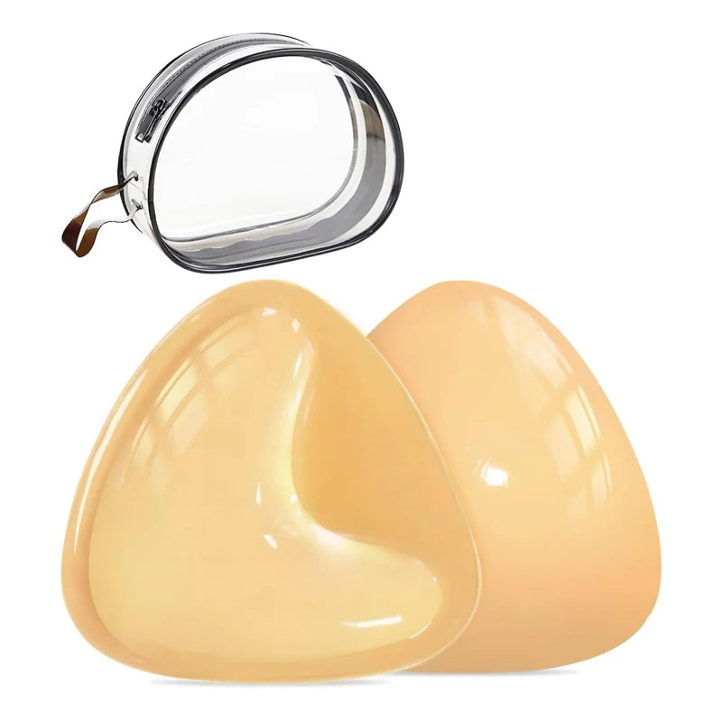 LuminaSilk Triangular Push-Up Silicone Breast Inserts – Invisible Lift Pads for Deep Cleavage & Natural Shape | Sizes A-D