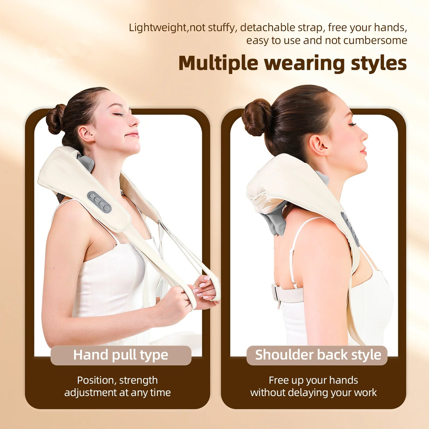 LuminaSilk™ DeepRelax™ – Trådløs Nakke- & Skuldermassager 26W