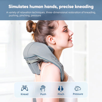 LuminaSilk™ DeepRelax™ – Trådløs Nakke- & Skuldermassager 26W